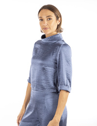 Nxi By Oni Onik 3/4 mouw bloes blauw