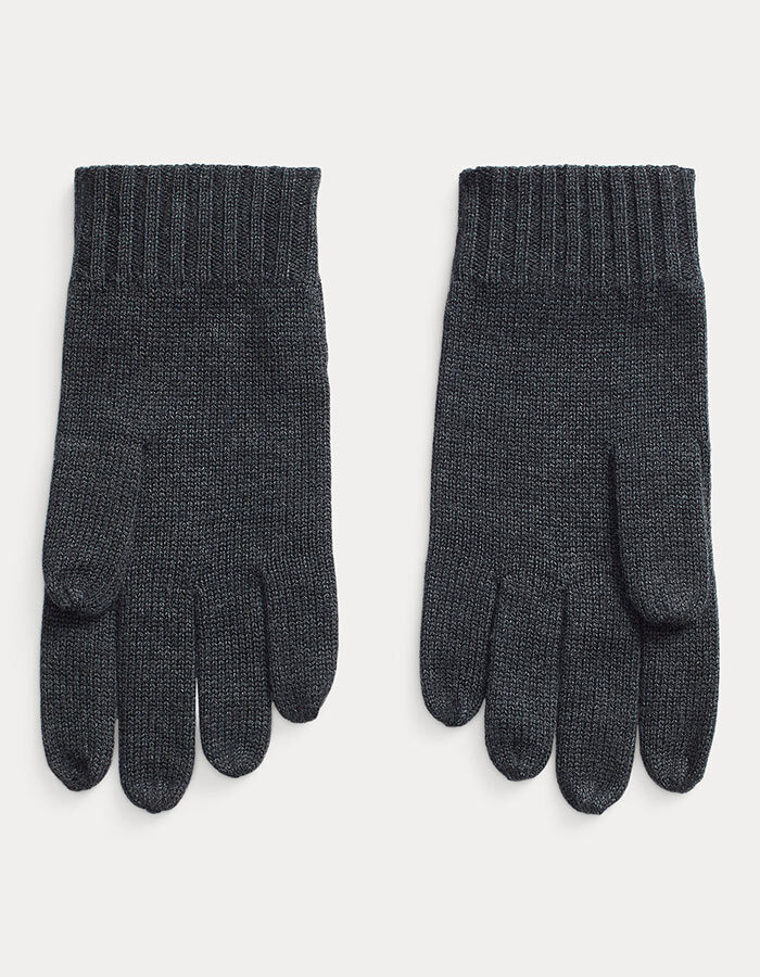 Signature Pony Wool Gloves in Dark Granite Heather