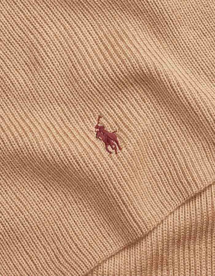 Signature Pony Wool Scarf in Camel Melange