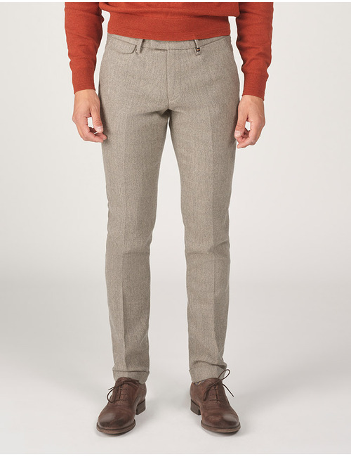 Slim Fit Chino STORM 73 in beige – Wolmix Stretch