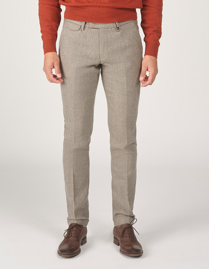 Slim Fit Chino STORM 73 in beige – Wolmix Stretch