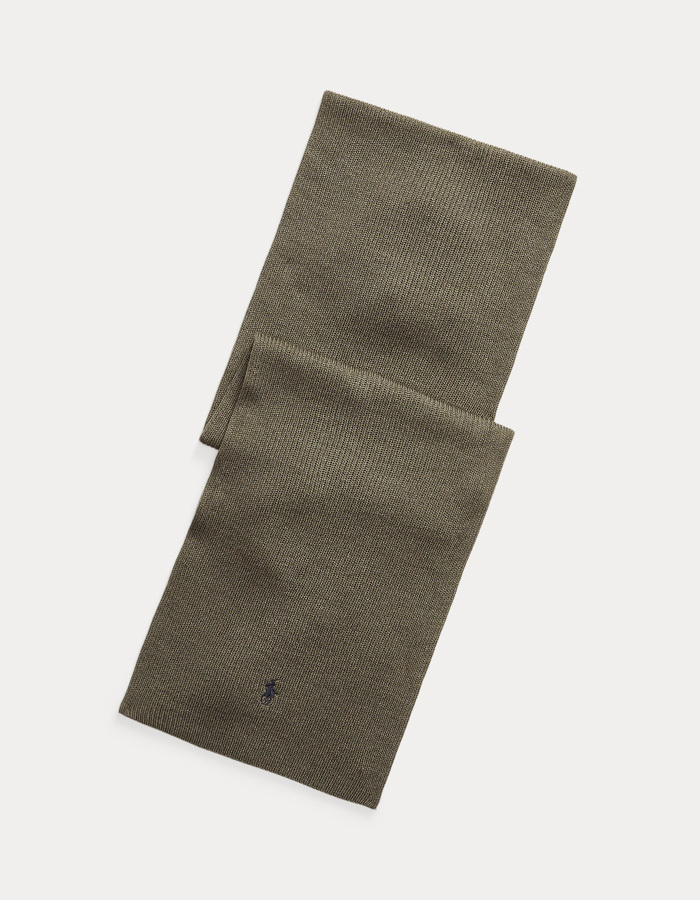 Signature Pony Wool Scarf in Light Cargo Olive Heather 