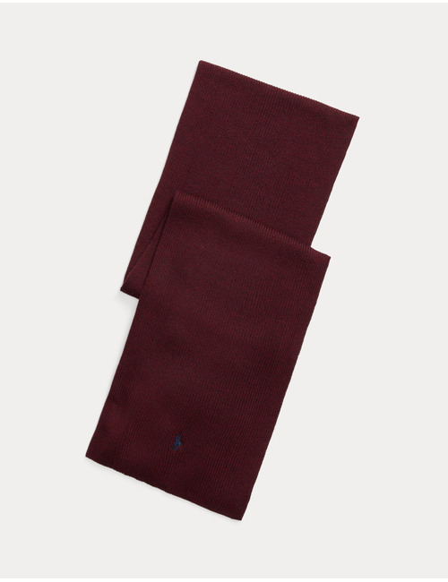 Signature Pony Wool Scarf in Aged Wine Heather