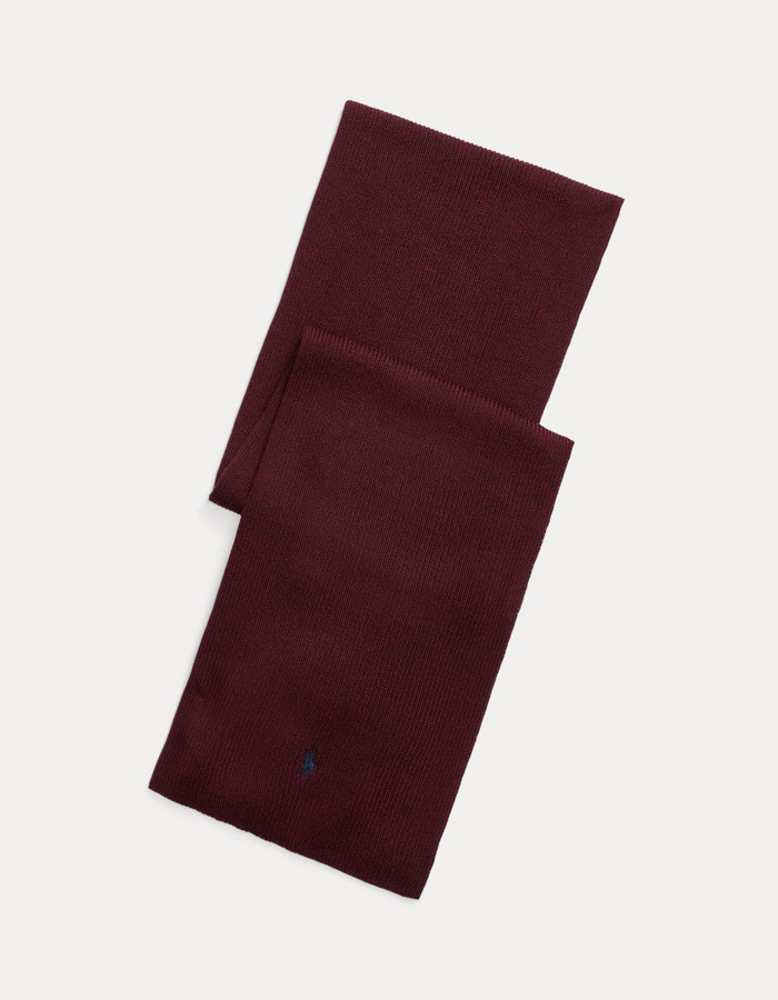 Signature Pony Wool Scarf in Aged Wine Heather