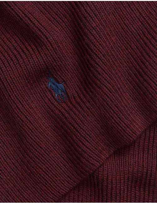 Signature Pony Wool Scarf in Aged Wine Heather