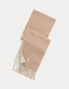 Reversible Wool-Blend Scarf in Taupe/Winter Cream