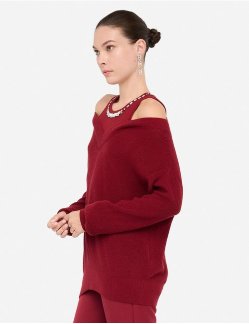 Liu Jo lange mouw pull bordeaux