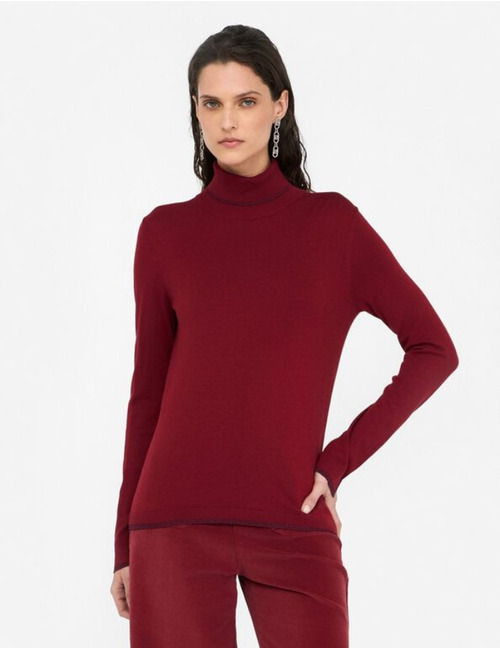 Liu Jo pull rolkraag bordeaux