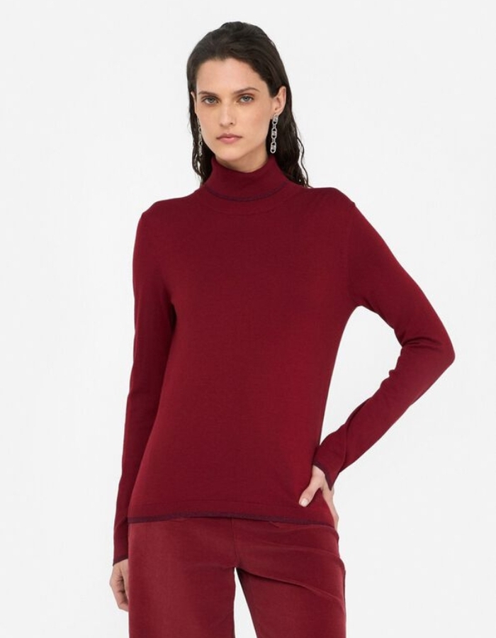 Liu Jo pull rolkraag bordeaux