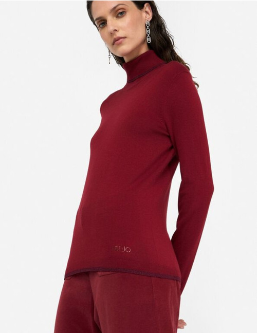 Liu Jo pull rolkraag bordeaux