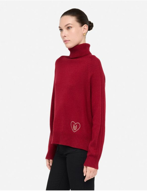 Liu Jo pull rolkraag bordeaux