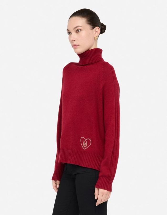 Liu Jo pull rolkraag bordeaux