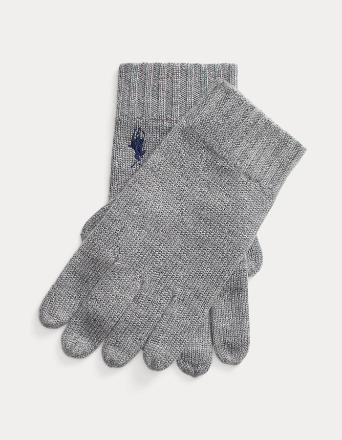 Signature Pony Wool Gloves in Fawn Grey Heather