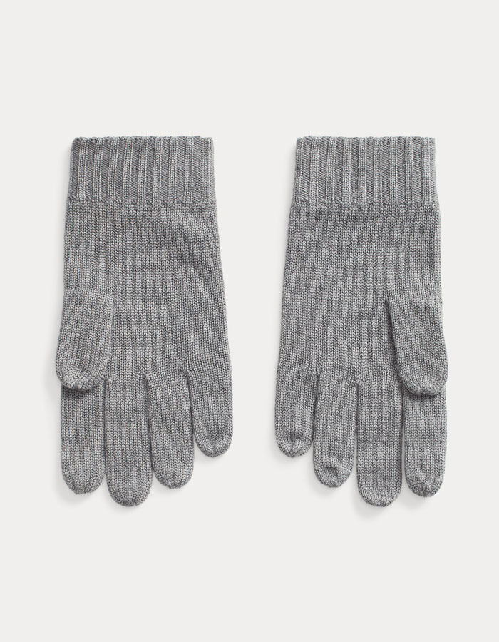 Signature Pony Wool Gloves in Fawn Grey Heather