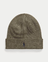 Signature Pony Wool Beanie in Light Cargo Olive Heather