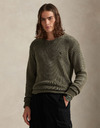Garment-Dyed Cotton Sweater in Company Olive 