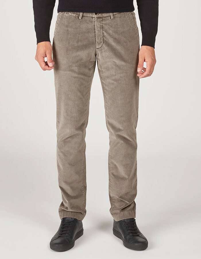 Slim Fit Sidney Corduroy Chino in Brown Shadow