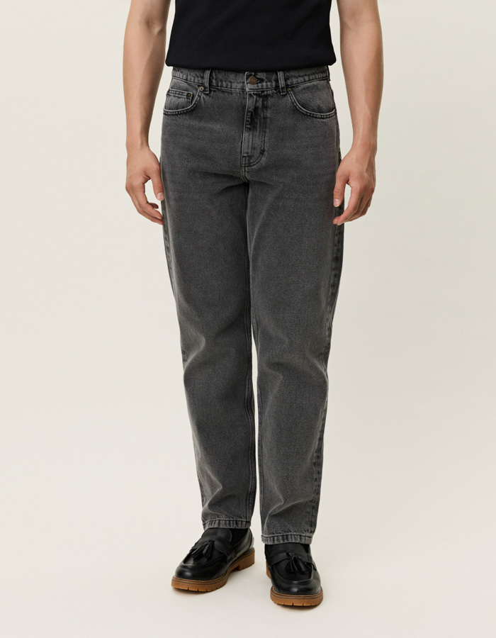 Loose Fit Ryder Washed Jeans in Grey Denim