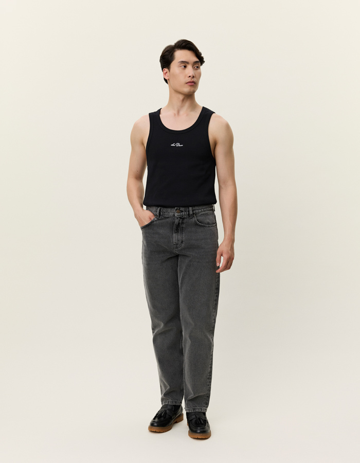 Loose Fit Ryder Washed Jeans in Grey Denim