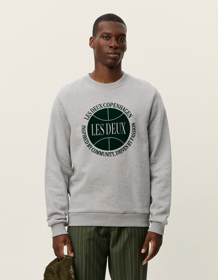 Regular Fit Ben Basketball Sweatshirt in Light Grey Melange