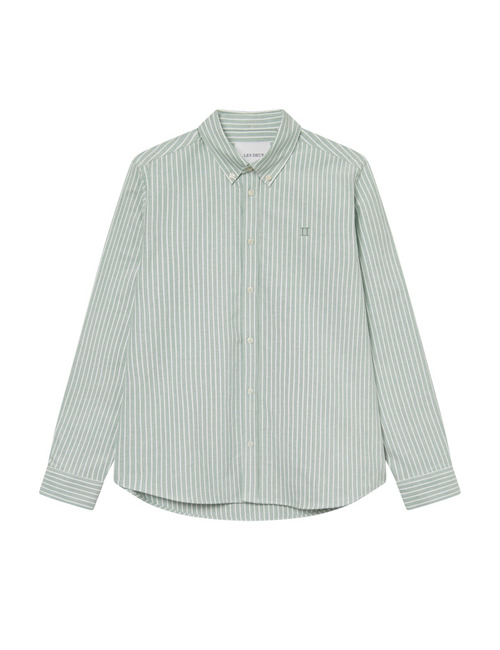 Regular Fit Konrad Oxford Shirt in Juniper Green Stripe