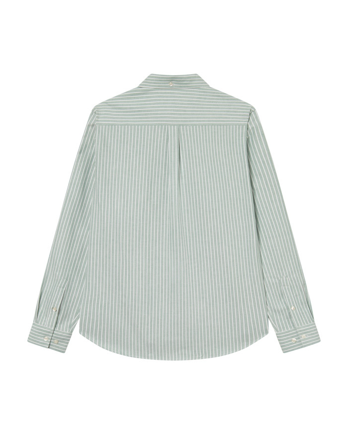 Regular Fit Konrad Oxford Shirt in Juniper Green Stripe