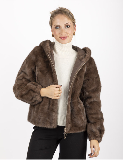 Leo & Ugo poncho met pels bruin