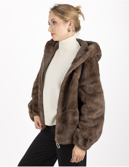 Leo & Ugo poncho met pels bruin