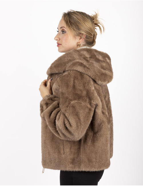 Leo & Ugo poncho met pels camel