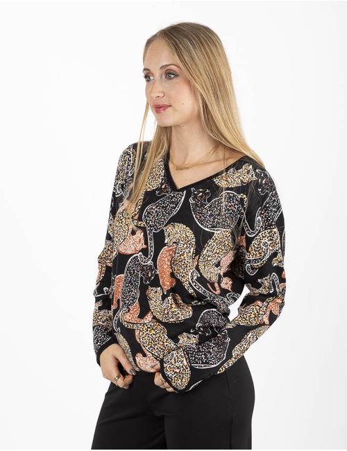 Leo & Ugo t-shirt lange mouw zwart