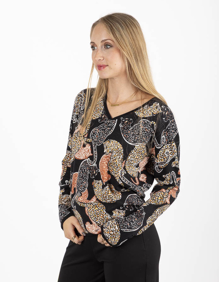 Leo & Ugo t-shirt lange mouw zwart