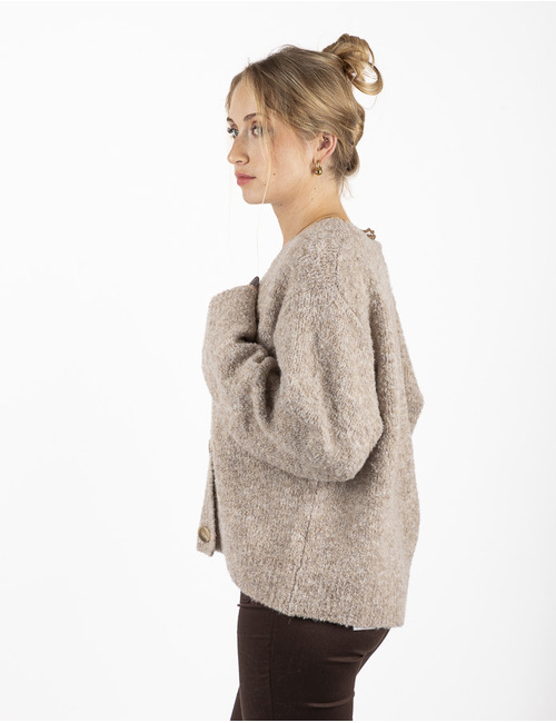 Neo Noir pull met v-hals ecru