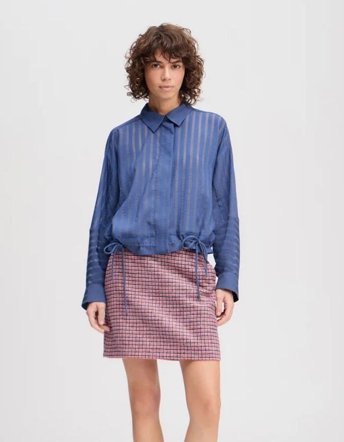 Munthe lange mouw bloes blauw