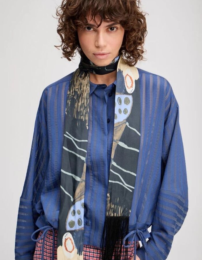 Munthe lange mouw bloes blauw