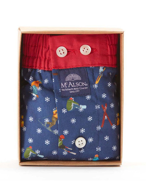 Boxer Short met Skiërprint op Navy Blauw – M4450