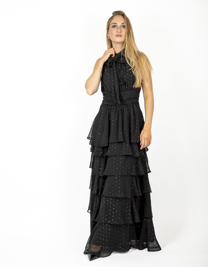 Neo Noir lang kleed zwart