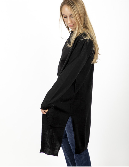 Due Amanti lange mouw gilet zwart