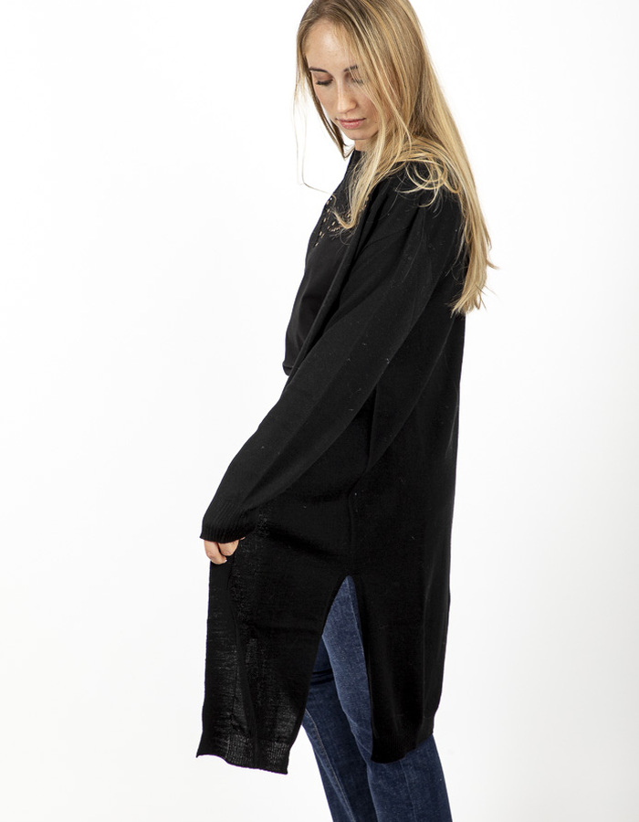 Due Amanti lange mouw gilet zwart