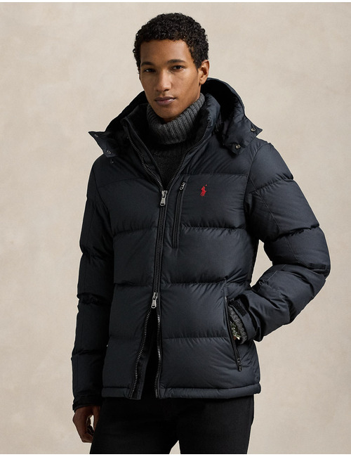 The Gorham Down Jacket in Polo Black – Waterafstotende Donzen Jas met Afneembare Kap