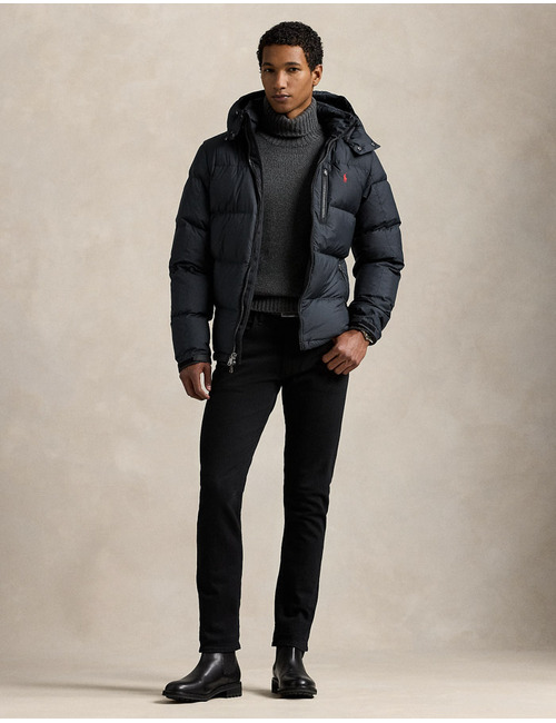 The Gorham Down Jacket in Polo Black – Waterafstotende Donzen Jas met Afneembare Kap