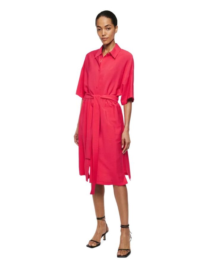 Drykorn midi kleed fuchsia