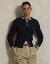 CABLE-KNIT COTTON CREWNECK CARDIGAN
