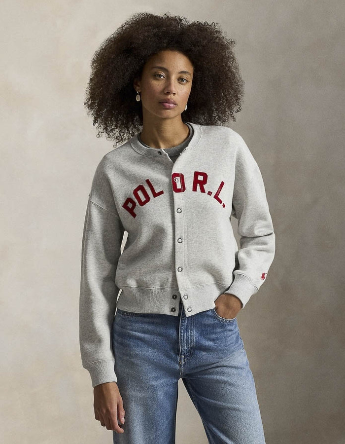 LOGO FLEECE CARDIGAN