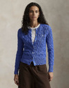 CABLE-KNIT COTTON CREWNECK CARDIGAN