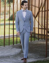 Vijfdelig Kostuum in Lichtblauw – Wolmix met Stretch