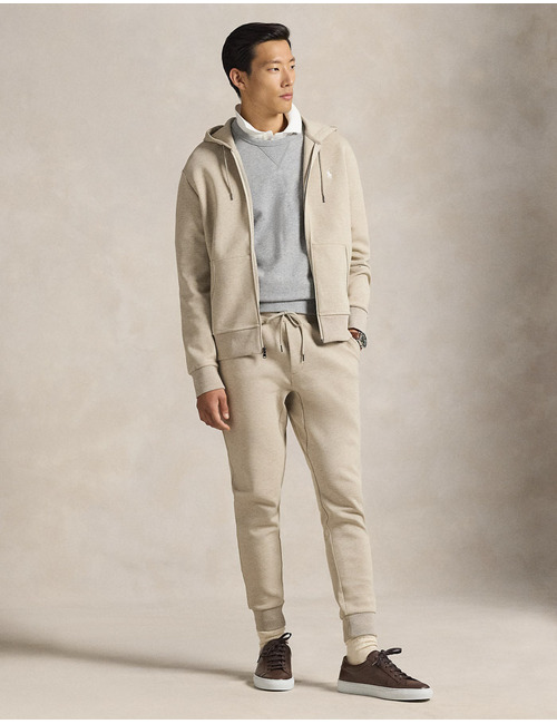 Double-Knit Full-Zip Hoodie in Tuscan Beige Heather