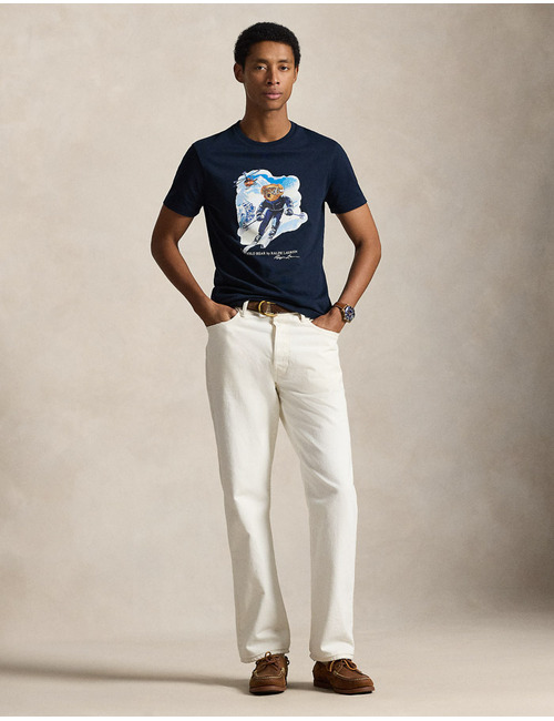 Custom Slim Fit Polo Bear T-Shirt in Worth Navy – Active Bear Ski Print