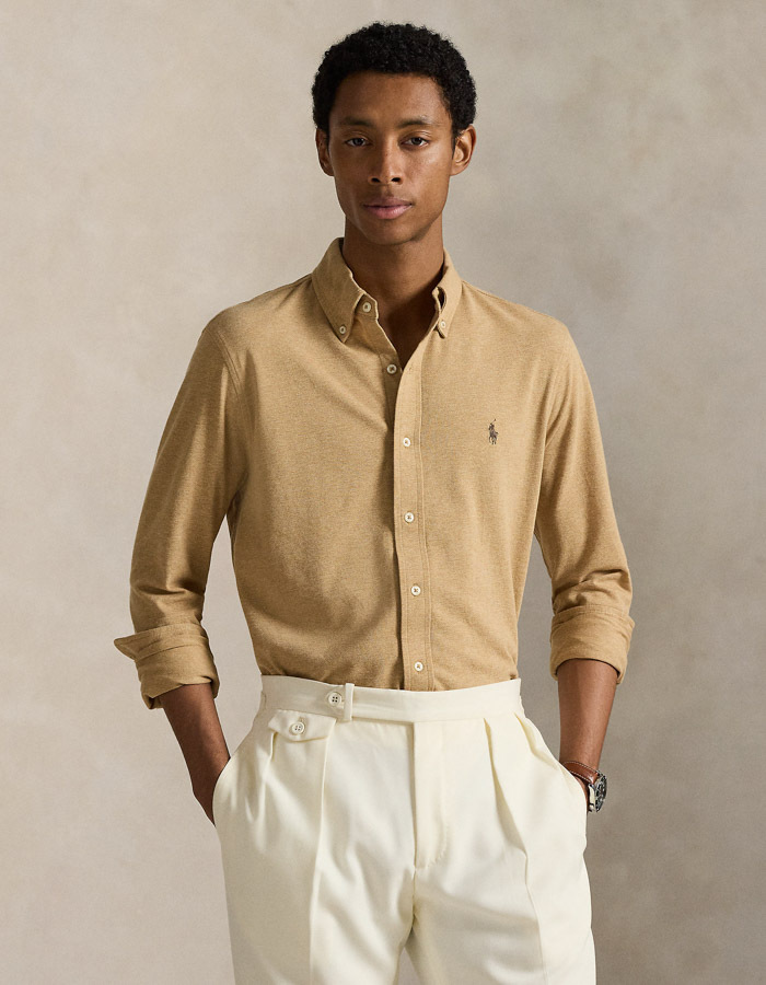 Featherweight Mesh Shirt in Classic Camel Heather