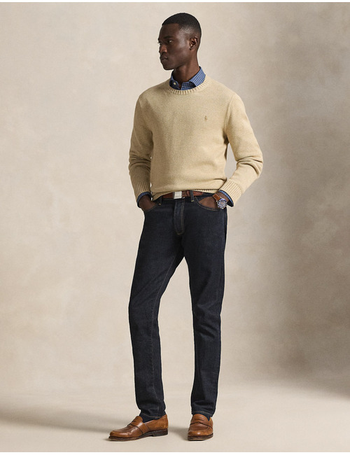Cotton Crewneck Sweater in Dune Melange 