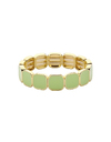 Groene schakelarmband met goudkleurige accenten